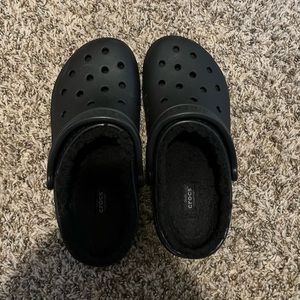 Black lined Crocs - Size 9 - never worn